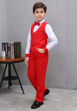 男の子 スーツ 子供服 合唱団体服 キッズ舞台演出服 シャツ+ベスト+パンツ+リボン 4点セット 学園祭 文化祭 イベント 男の子礼服 結婚式 発表会 入学式 卒業式 10色 100-180cm