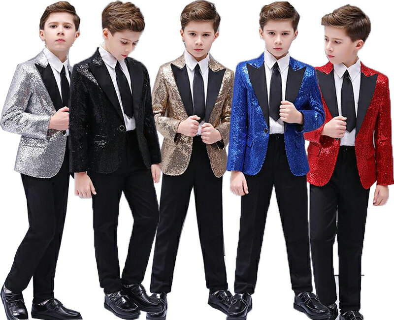 子供服 男の子 スーツ ジャケット スパンコール コート 舞台演出服 ダンス衣装 キッズ フォーマルコート スパンコール演出服 ピアノ 発表会 卒業式 結婚式 ...