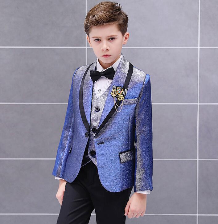即納 子供スーツ 男の子 タキシード コート+リボン 光沢あり 舞台スーツ キッズ結婚式スーツ 王子様 衣装 演出服 ピアノ 発表会 演劇 オペラ 演奏会 キッ...