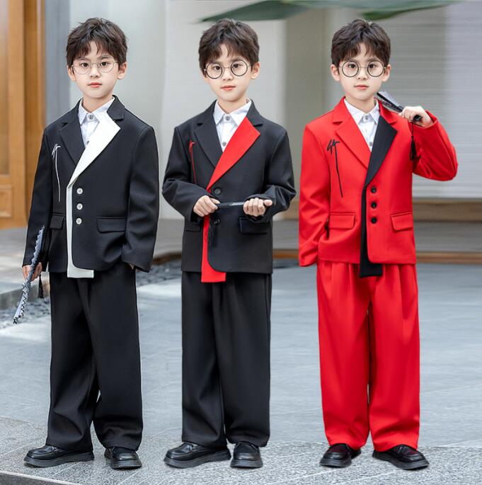 キッズ フォーマルスーツ 子供 中華風 スーツ 男の子春秋冬スーツ 子供 ジャケット 結婚式 紳士服 入学式 卒業式 お試験 礼服 ピアノ 発表会 演奏会 舞台...