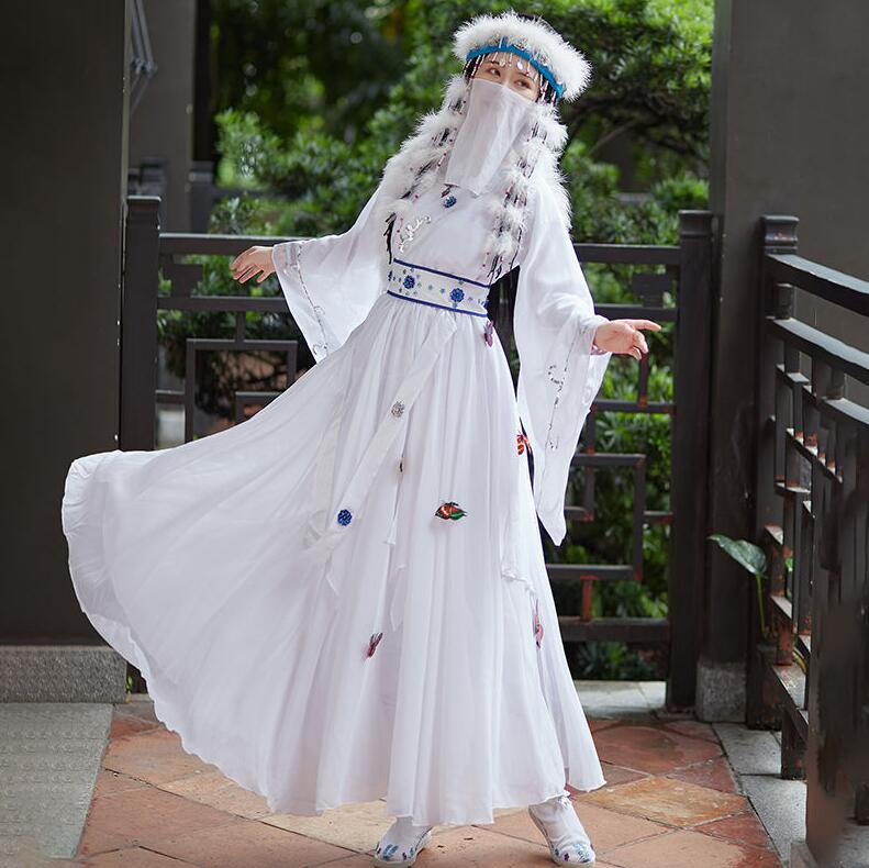 レディース コスプレ衣装 中国古代美人服 エスニック 民族衣装 蝶元素 宮廷プリンセス コスプレ ハロウィン イベント コスチューム 衣装＋帽子＋マスク 子供用もあり