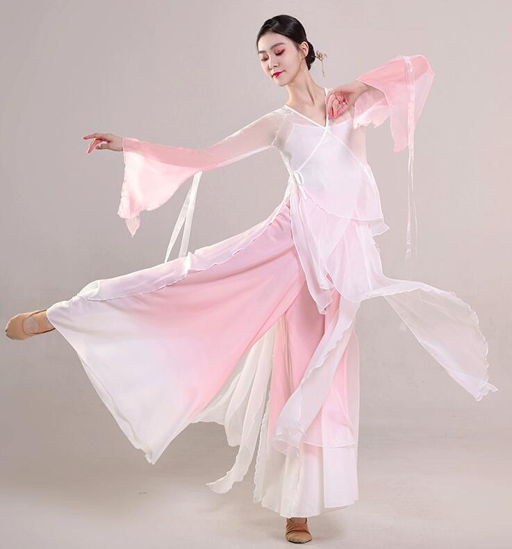 中華風ダンス衣装 グラデーション 古典ダンス 衣装 漢風 羽織 古風 民族風 演出服 ...