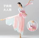 古典ダンス衣装 上下セット グラデーション 中華風 演出服 ガウチョパンツ 配色 スカーパン 長袖 チャイナドレス スリット入り イレギュラー裾 チャイナ風 ス...