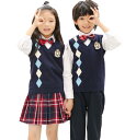 学園風子供服 制服 イングランド風 子供 秋服 春秋セットアップ 男女お揃い 舞台演出服 合唱団体服 学園祭 文化祭 体育祭 イベント チック柄制服 「シャツ+ベスト+パンツ/スカート+リボン+バッジ」 サイズ100-200