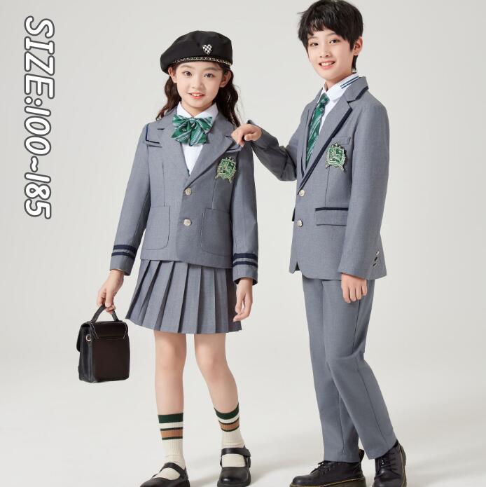 子供服 春秋 通学服 学園園服 制服 4点セット 幼稚園〜高校生 男女お揃い 演出服 子供コート 女の子 スカートセット 男の子 パンツセット 合唱団服 発表会...