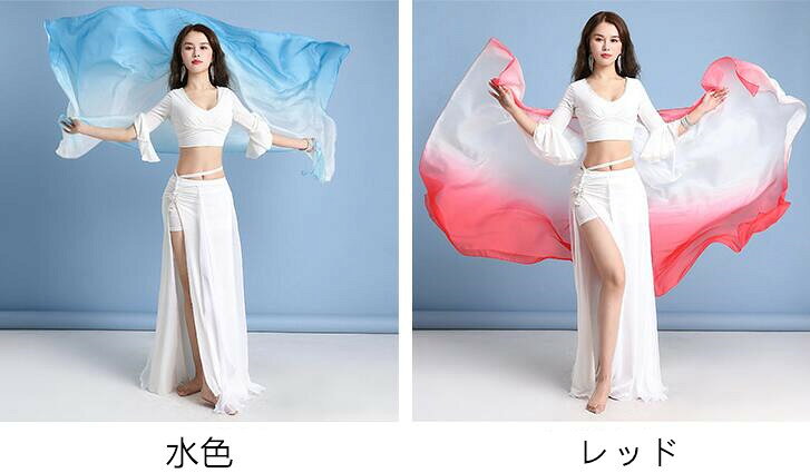 ベリーダンススカーフ　シフォン　スカーフ　ベリー　ダンス小物　ヒップスカーフ...