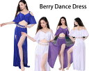 ベリーダンス衣装 ベリー 演出服 セットアップ フレア袖 へそ出しトップス ロングスカート 見せパン付 スリット入り スパンコールフリンジ付き レッスン着 練習...