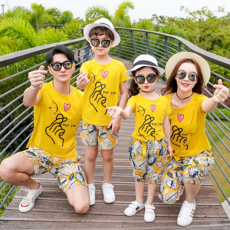 親子コーデ アロハ衣装 夏物 上下2点セットアップ 親子ペア カップル 親子 ペアル...