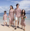 親子 ペアルック 夏服 ボヘミアン風 ロングドレス カップル 夏服 家族お揃い衣装 海旅行 新婚旅行 ビーチ衣装 シャツ＋半ズボン バックレス エスニック キャミソール 家族活動 親子コーデ カップル プレゼント