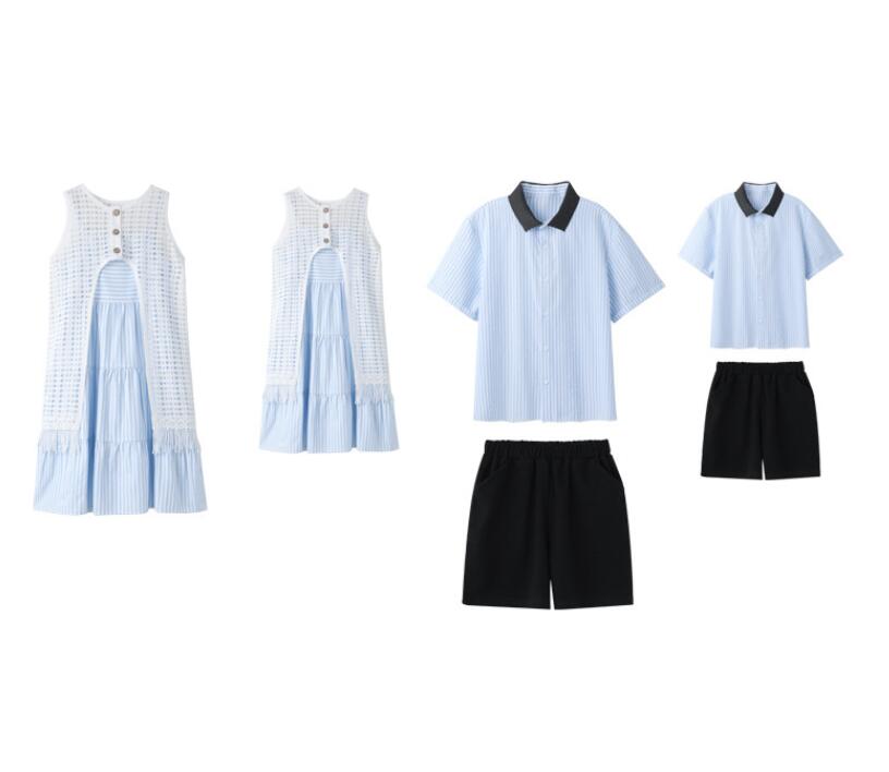 親子ペア 衣装 カップル 夏服 海旅行衣装 親子コーデ ペアルック 夏服 袖なし ロン...