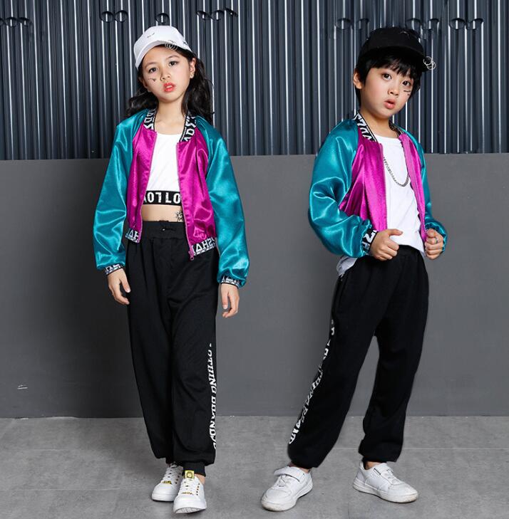 キッズダンス衣装 セットアップ ヒップホップ 子供 ジャズダンス 男女お揃い 舞台演出服 ジャケット サルエルパンツ タンクトップ Tシャツ JAZZ ステージ...