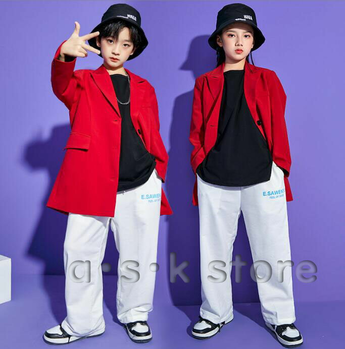 キッズダンス衣装 秋冬 子供服 ジャズ ヒップホップ 子供 ユニセックス 演出服 カーゴパンツ 女の子 男の子 ダンス衣裳 コート パンツ hiphop jaz...