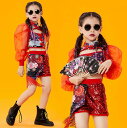 女の子ダンス衣装 エスニック ジャズ ヒップホップ 個性 ダンス衣装 モデルショー 中華風 打楽器 演出服 チャイナ服 スパンコール半ズボン キュロット パーフ...