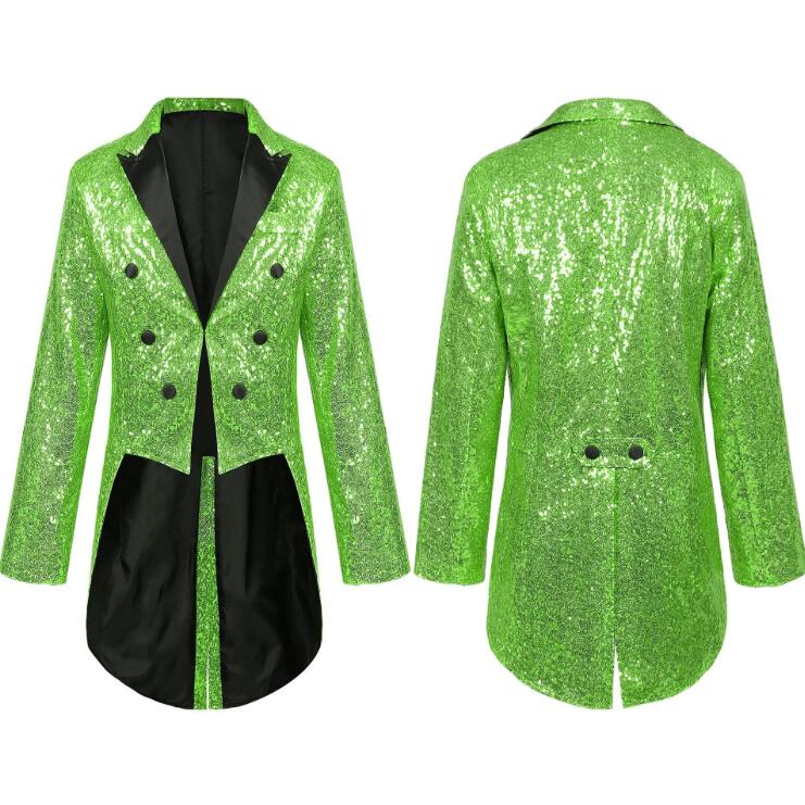 メンズ燕尾服 スパンコール スーツ 男性 舞台演出服 キラキラ スパンコール 演出服 スパンコール燕尾服 歌手 魔術師 司会者 ステージ衣装 光沢あり パーティー 礼服 スパンコール礼服