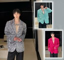 メンズ演出服コート カラフル スパンコール ジャケット キラキラ 男性 舞台演出服 歌手 バー カラオケ ジャズダンス ステージ レザー ジャケット キラキラ ...