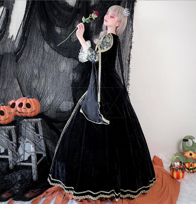 大人 ハロウィン コスプレ衣装 宮廷風 女王 マキシ丈ドレス レディース ハロウィン 変身仮装 魔術師 マジシャン ゴシック 魔女 悪魔 妖精 コスチューム コスプレ衣装 お化け a-s-k-10005294 a・s・k store サンプル画像2