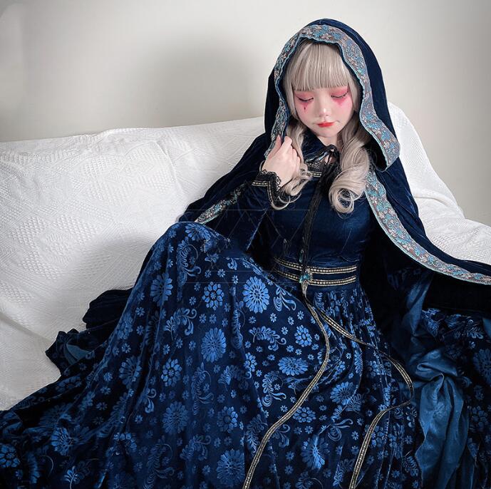 大人 ハロウィン コスプレ衣装 宮廷風 女王 皇后 仮装 ドレス＋マント レディース ハロウィン 変身仮装 魔術師 マジシャン ゴシック 魔女 悪魔 妖精 コスチューム コスプレ衣装 お化け a-s-k-10005295 a・s・k store サンプル画像3