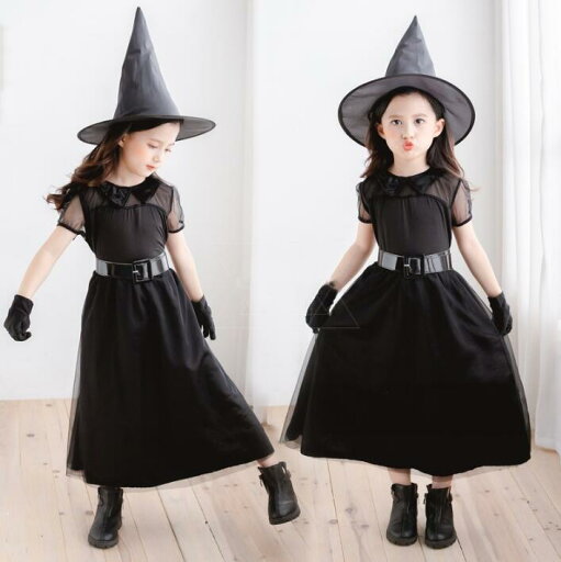 子供 ハロウィン コスプレ 魔女 仮装 暗黒風 ロングドレス 女の子 悪魔 吸血鬼 妖精 変身仮装 Halloween こすぷれ 学園祭 文化祭 イベント ドレス+帽子+グローブ+ベルト 子供 ハロウィン コスプレ 魔女 仮装 暗黒風 ロングドレス 女の子 悪魔 吸血鬼 妖精 変身仮装 Halloween こすぷれ 学園祭 文化祭 イベント ドレス+帽子+グローブ+ベルト