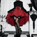 レディース ハロウィン コスプレ 仮装 マーメイド スカート ゴシック 暗黒風 イレギュラー裾 スカート レースジャカード 花柄 コスチューム 女性 エスニック ダンス衣装 イベント衣装