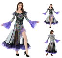レディース ハロウィン コスプレ衣装 キラキラ 人魚姫 変身仮装 マーメードドレス スリット入り プリンセス 精霊 コスチューム 舞台劇 オペラ 演出服 コスプ...