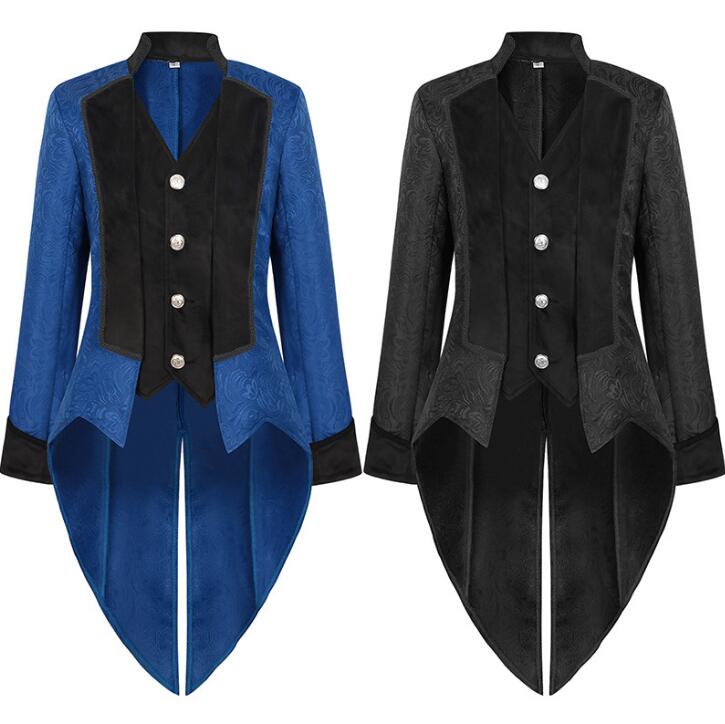 メンズ ハロウィン コスプレ衣装 燕尾服 中世紀 王子様 貴族 伯爵 コスプレ衣装 メンズ ハロウィン コスチューム マジシャンコート 魔術師 ステージ衣装 舞台衣装 舞台劇 オペラ 学園祭 変装 ジャカード