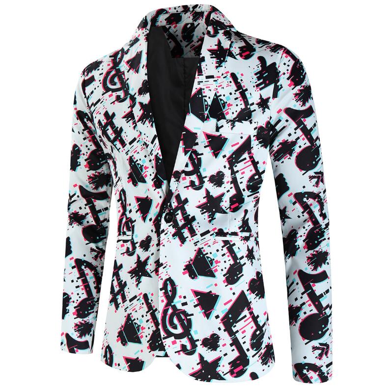 メンズ舞台スーツセット クリスマススーツ ハロウィンスーツ プリント 総柄 メンズ 舞台 演出服 ジャケット コート パンツ シンガー カラオケ 魔術師 演出服