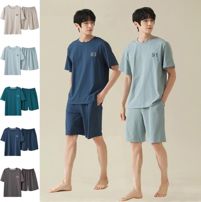 メンズ ルームウェア 棉 コットン 夏 半袖Tシャツ＋半ズボン 2点セット 男性 夏 パジャマ 夏 涼感 ルームウェア 着心地いい メンズ Tシ..