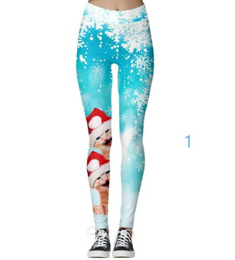 レディースクリスマス衣装 パンツ レギンス クリスマス元素 クリスマスコスプレ サンタクロース トナカイ タイトパンツ ストレッチ 欧米風 クリスマスコスプレ 個性 3Dプリント 8色 S-XL