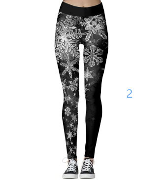 レディースクリスマス衣装 パンツ レギンス クリスマス元素 クリスマスコスプレ サンタクロース トナカイ タイトパンツ ストレッチ 欧米風 クリスマスコスプレ 個性 3Dプリント 8色 S-XL