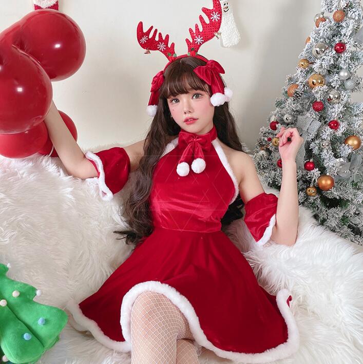 クリスマスドレス 女性 大人 クリスマス コスプレ衣装 サンタコス クリスマスイブ コスチューム cosplay レッド ドレス