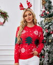 クリスマス コスプレ セーター クリスマスツリー柄 レディース クリスマス衣装 クリスマスセーター クリスマス元素 プルオーバー ニット セーター クリスマスプ...