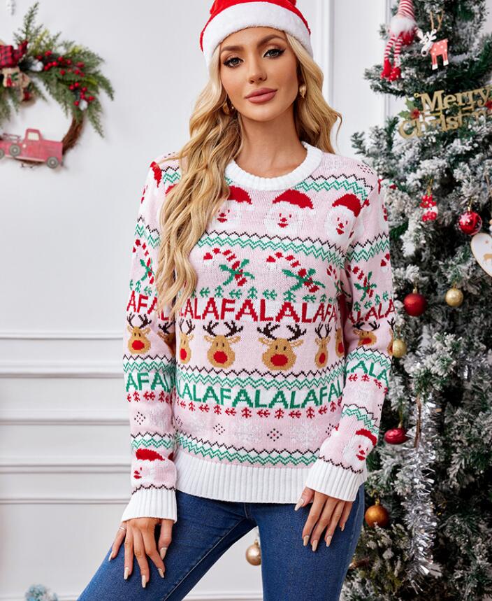 レディース クリスマス衣装 クリスマス コスプレ セーターサンタクロース柄 トナカイ柄 クリスマスセーター クリスマス元素 プルオーバー ニット セーター クリ...