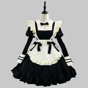 新作 メイド服 可愛い ロリータワンピース 膝丈 ロリータ服 レディース 長袖メイド服 膝丈 メイドワンピース メイドコスチューム ゴスロリ メイド喫茶 cos...