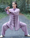 太極拳 ウェア 上下セット 中華風 太極拳服 蘭花 花柄 レディース 武術服 カンフー ウーシュー チャイナ服 武術 太極拳 功夫 練功服 大極拳パンツ 文化祭...