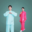 女性 太極拳 服 上下セット 長袖 綿麻 太極拳服 武術服 刺繍付き 夏用 カンフー ウーシュー チャイナ服 武術 太極拳 功夫 練功服 大極拳パンツ 文化祭 ...