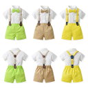 ベビー服 サロペット 子供スーツ 子供服 4点セット ベビー礼服 子供礼服 夏 スーツ 半袖ワイシャツ 半ズボン 幼稚園 演出服 入学式 卒業式 入園式 七五三...