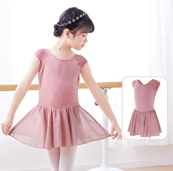 子供 バレエ レオタード 半袖 バレエドレス シフォンスカート付き バレエ 新体操 ...