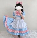 メイド服 コスチューム ロリータワンピース 可愛い ブティアードワンピース 半袖 メイド服 女性 ハロウィン衣裳 大人コスプレ 仮装 エプロン リボン 学園祭 文化祭