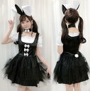 レディース コスプレ衣装 ハロウィン 兎耳 ゴスロリ 半袖 チュールワンピース 変身仮装 ゴシック ロリータドレス lolita レースドレス 魔女 幽霊 ゴースト コスチューム