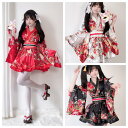 着物 浴衣 レディース コスプレ衣装 イベント 祭り 夏日祭 コスチューム 和服 cosplay 浴衣 ワンピース 変身仮装 ブラック レッド ホワイト