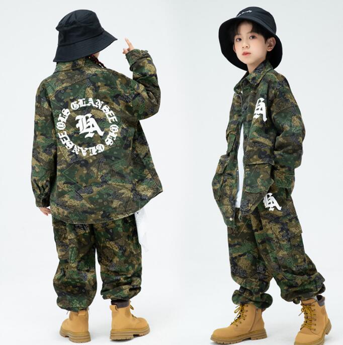 キッズダンス衣装 ジャズ ヒップホップ 迷彩柄...の紹介画像2