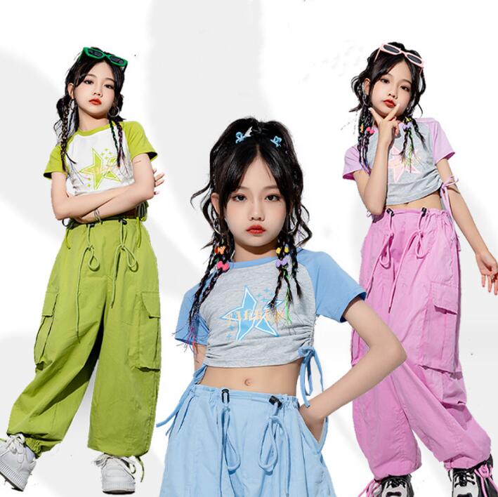 Rakuten - 女の子 ジャズダンス衣装 ヒップホップダンス カーゴパンツ へそ出しTシャツ ベスト ジャズ ダンスパンツ 個性 演出服 jazz hiphop popping locking 女の子 かっこいい ダンス衣装 演出服 学園祭 文化祭 個性衣装