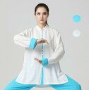 太極拳 服 レディース カンフーウェア 上下セット 長袖 太極拳服 茶服 武術服 中華服 チャイナ服 武術 太極拳 功夫 練功服 大極拳パンツ 文化祭 学園祭 ...