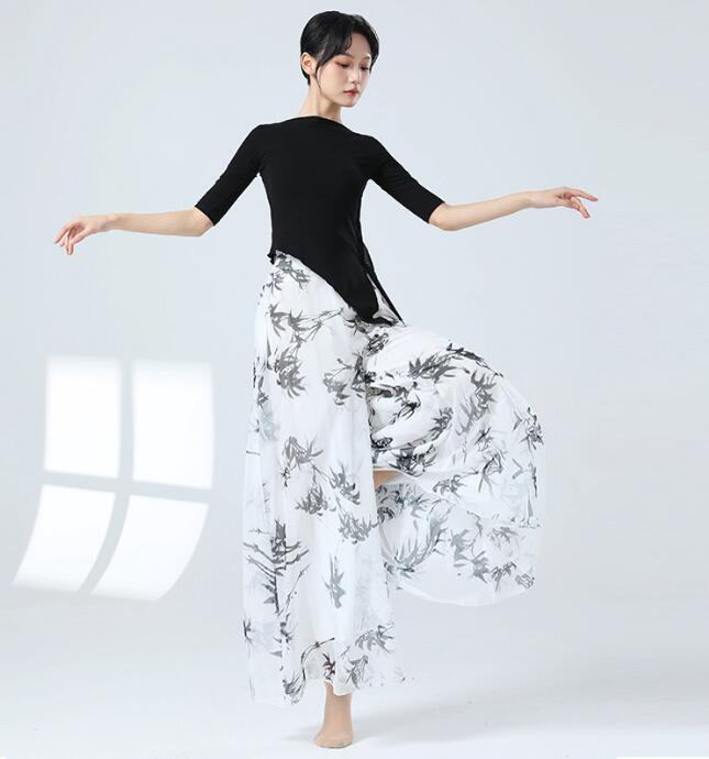 女性ダンスパンツシフォンガウチョパ...