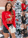 クリスマス コスプレ セーター レディース クリスマス衣装 スパンコール トナカイ柄 熊柄 クリスマスセーター クリスマス元素 プルオーバー ニット セーター ...