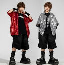 キッズ レザー ダンス衣装 ジャズ ヒップホップ かっこいい 演出服 光沢有り レザーシャツ カーゴ半ズボン 男女兼用 ダンス衣装 発表会 演出服 カーゴパンツ 子供 jazz hiphop KPOP ダンス衣装 おしゃれ