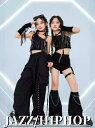 女の子ダンス衣装 ジャズ ヒップホップ 演出服 フリンジ付きキャミソール 半ズボン 長ズボン カーゴパンツ 女の子 かっこいい ダンス衣装 jazz hiphop チアダンス ショー ガールズ 演出服 ブラック