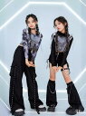 女の子 ジャズダンス衣装 チアダンス 女の子 かっこいい カーゴパンツ 半ズボン スパンコール付きベスト 子供 ダンス 演出服 jazz hiphop 個性 ダンス衣装 チアガール 演出服 発表会 ショー ステージ衣装