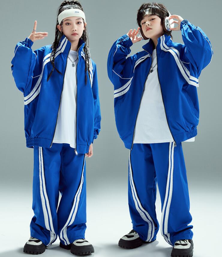 キッズ ダンス 衣装 子供 春秋 運動服 スポーツ風ダンス衣装 jazz hiphop 男女兼用 春秋 ジャケット コート カーゴパンツ ジャズ ヒップホップ ...