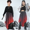 キッズ 中華風ダンス衣装 古風 ステージ衣装 上下セット Tシャツ+パンツ スカーフ付き スカーパン 子供 コスプレ衣装 エスニック ジャズ ヒップホップ ステ...